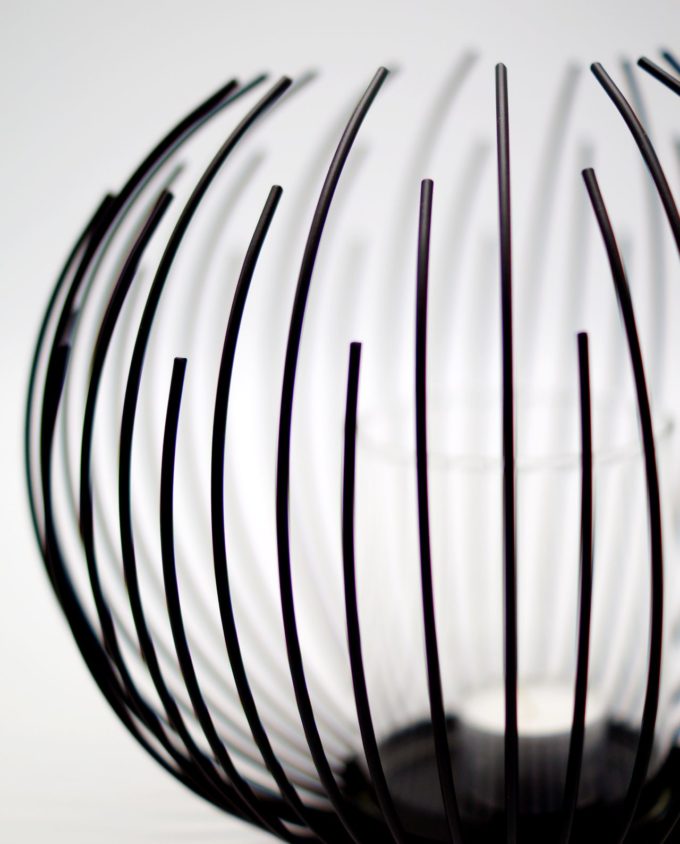 Lantern Black Metallic "Nest" Height 20 cm
