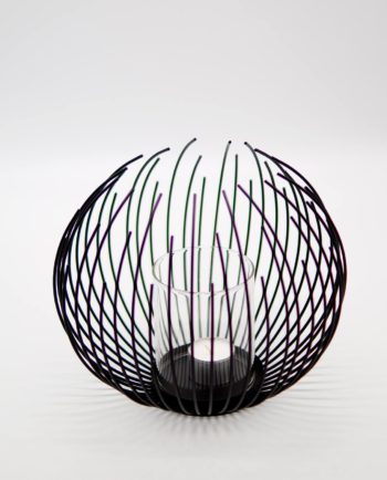 Lantern Black Metallic "Nest" Height 20 cm