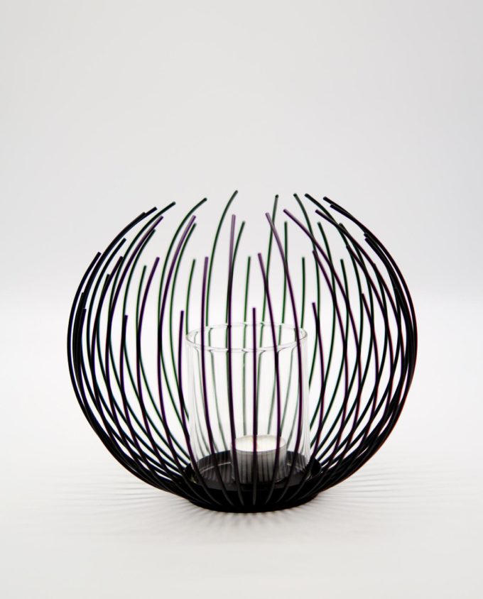 Lantern Black Metallic "Nest" Height 20 cm