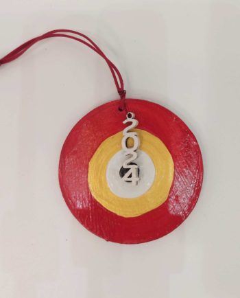 Wooden Red Gold Evil Eye 2024