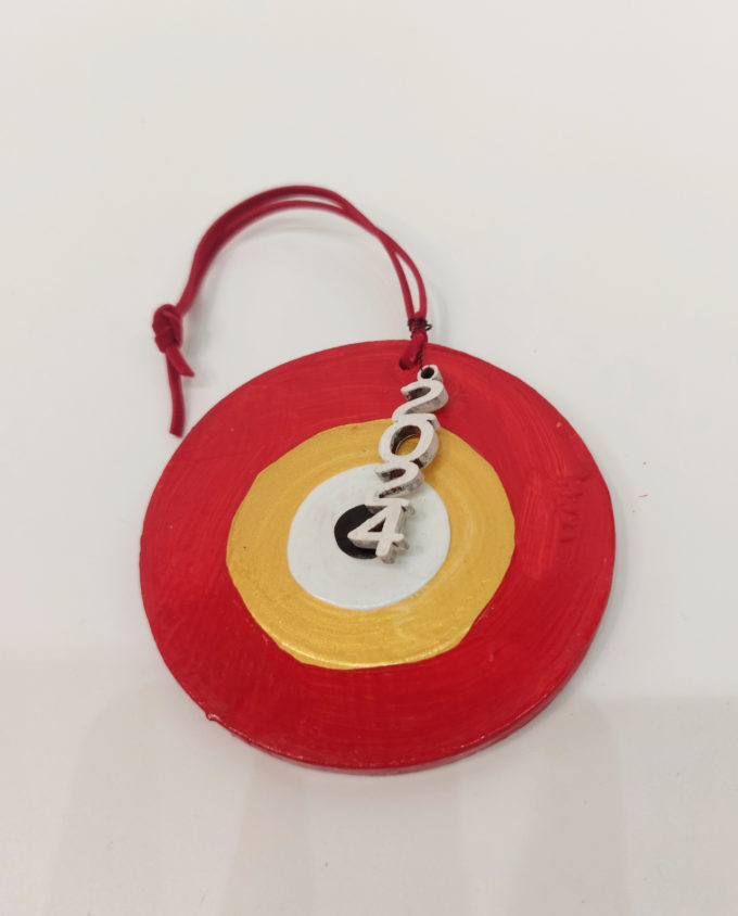 Wooden Red Gold Evil Eye 2024