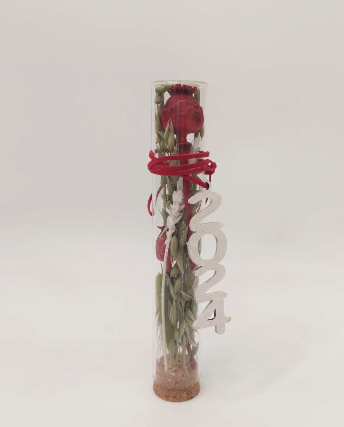 Lucky 2024 Glass Cylinder Dried Flowers