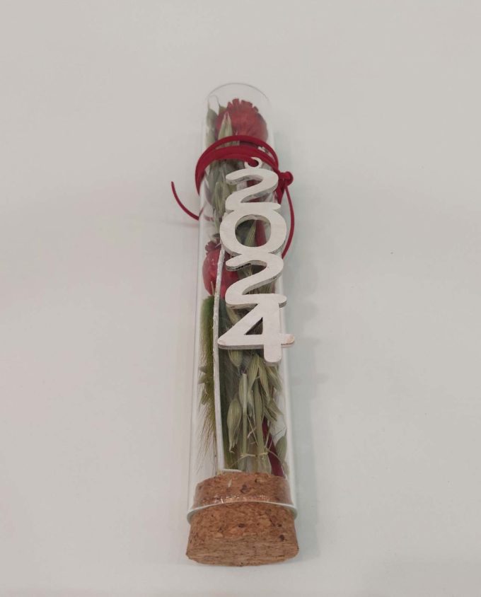 Lucky 2024 Glass Cylinder Dried Flowers