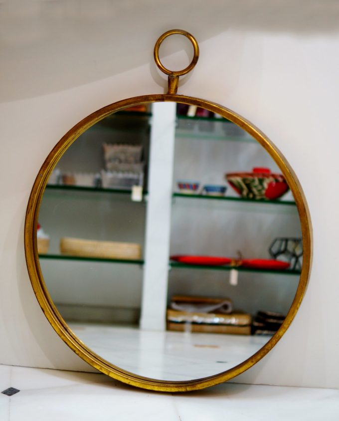 Mirror Gold Metal “Ring” Diameter 55 cm