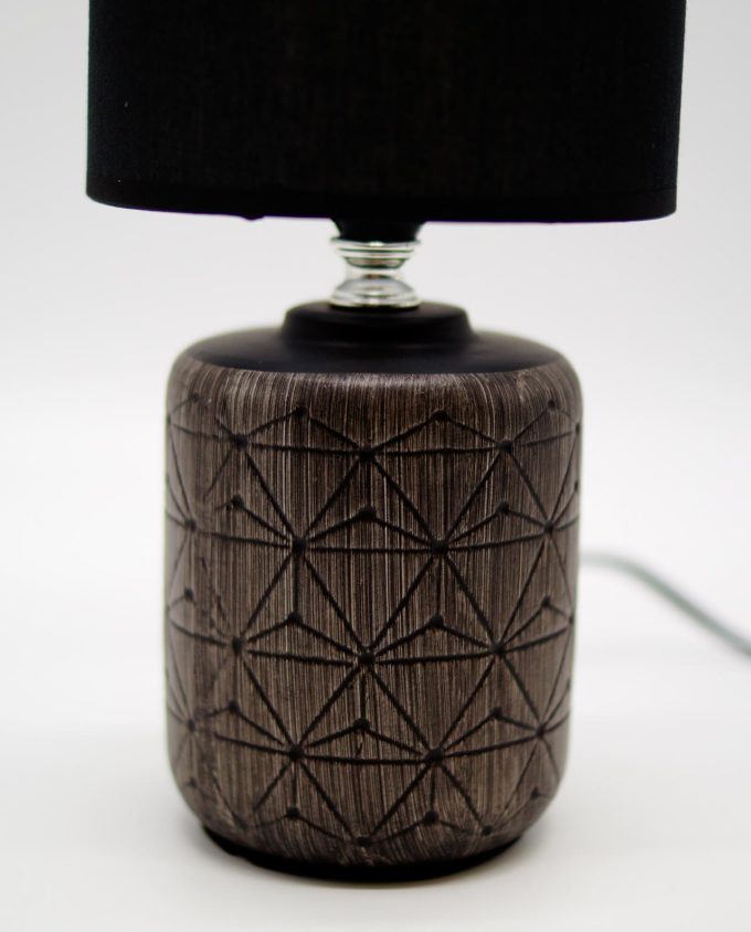 Table Lamp Ceramic Black Cylinder Base