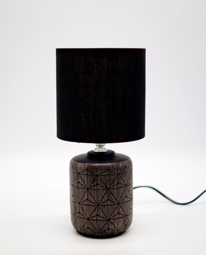 Table Lamp Ceramic Black Cylinder Base