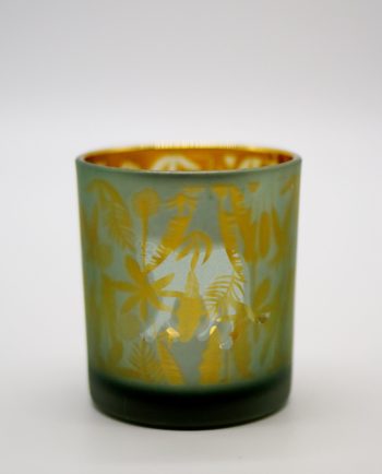 Tealight Panther Green Gold Height 8 cm