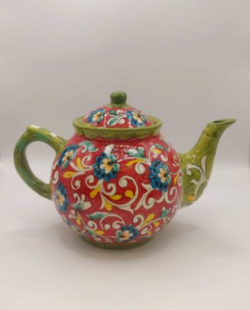 Teapot Ceramic Hand Painted Flowers IV