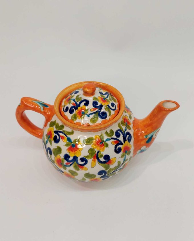 Teapot Ceramic Hand Painted Flowers