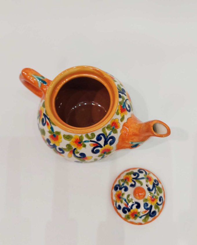 Teapot Ceramic Hand Painted Flowers