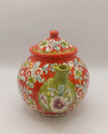 Teapot Ceramic Hand Painted Flowers