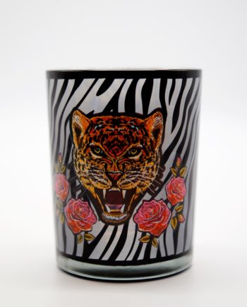 Tealight Glass With Leopard Head