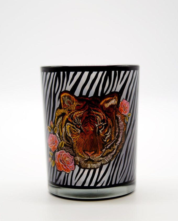 Tealight Glass With Tiger Head