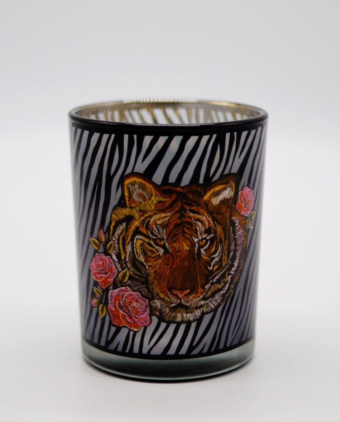 Tealight Glass With Tiger Head