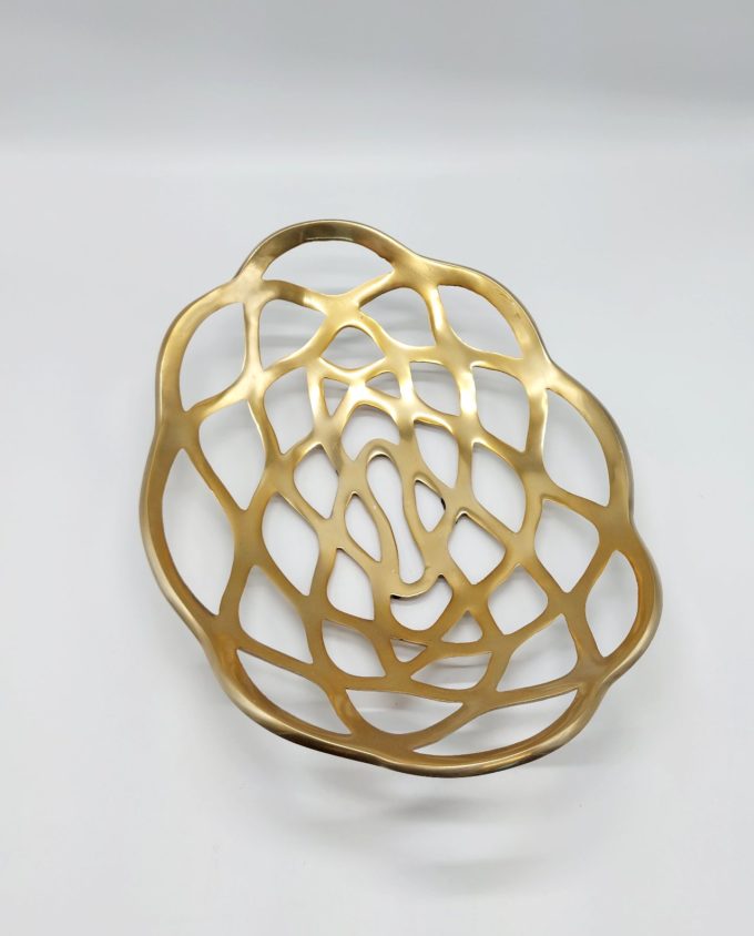 Platter Aluminum Gold Oval 50 cm