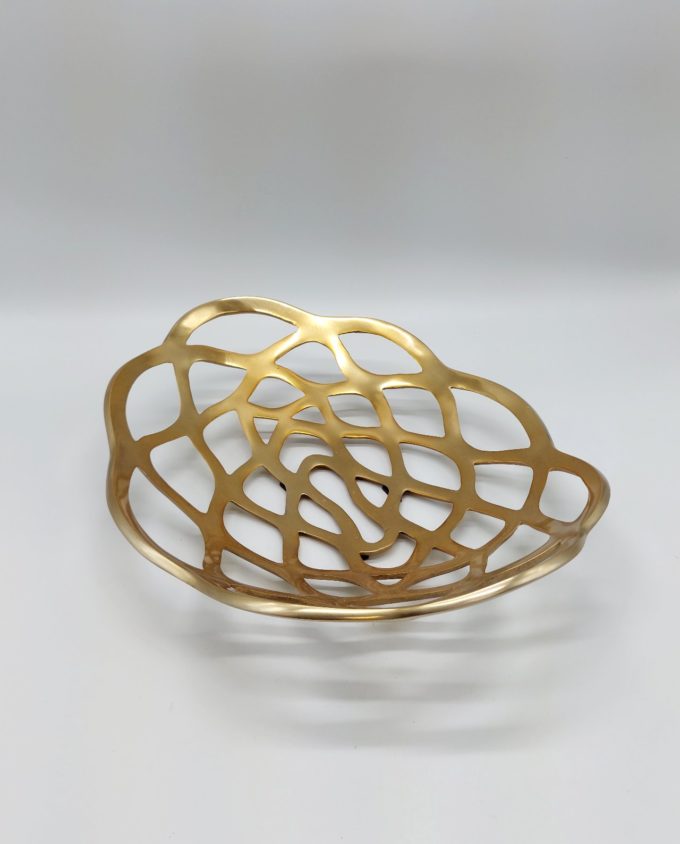 Platter Aluminum Gold Oval 50 cm