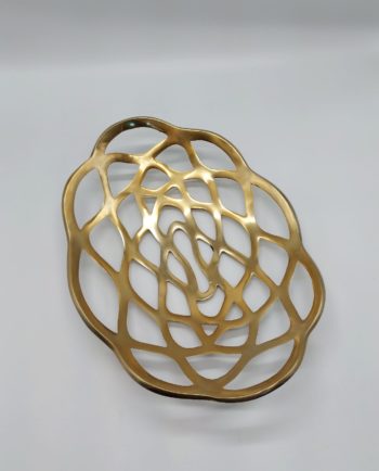 Platter Aluminum Gold Oval 50 cm