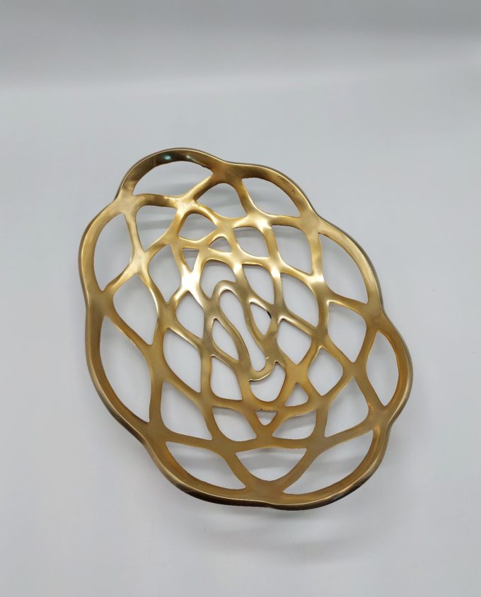 Platter Aluminum Gold Oval 50 cm