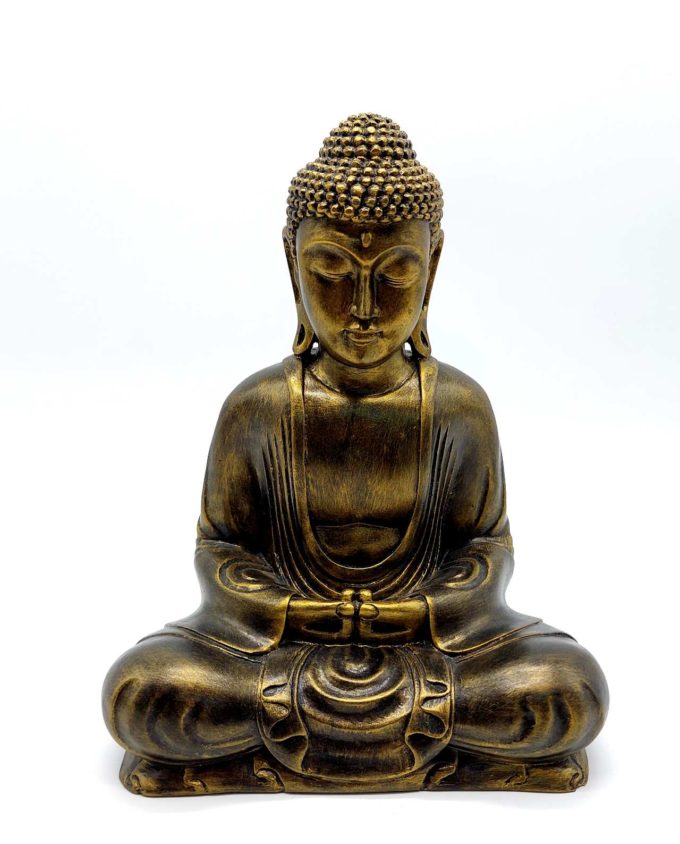 Buddha Resin height 30cm gold antique