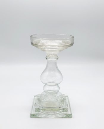 Candleholder Clear Glass Height 24 cm