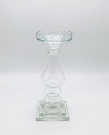 Candleholder Clear Glass Height 32 cm