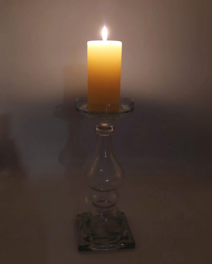Candleholder Clear Glass Height 32 cm