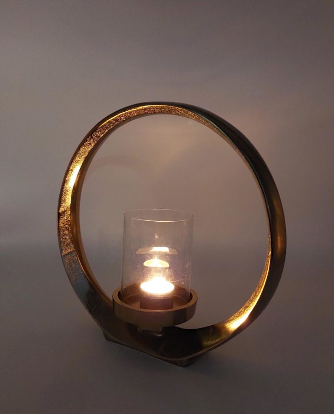 Lantern Ring Gold Aluminum Height 28 cm
