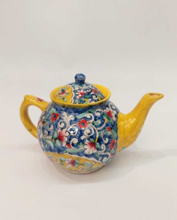 Teapot Ceramic Hand Painted Flowers