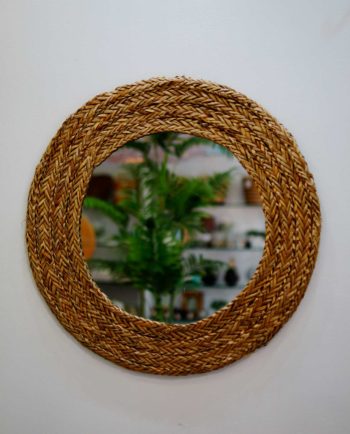 Mirror Round Seagrass Diameter 55 cm