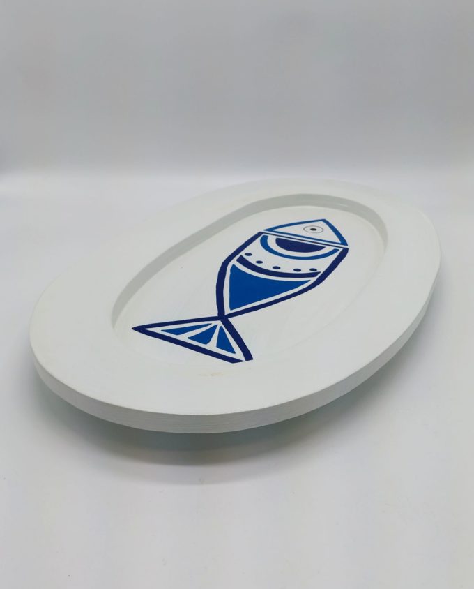 Platter Wooden Fish New Greek