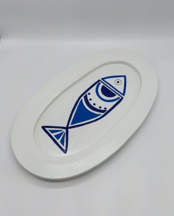 Platter Wooden Fish New Greek