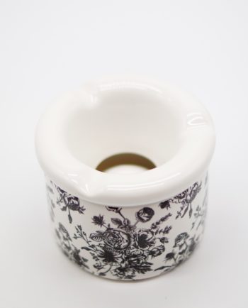 Ashtray Ceramic Black Roses Diameter 10 cm I
