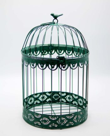 Birdcage Metallic Green Height 40 cm