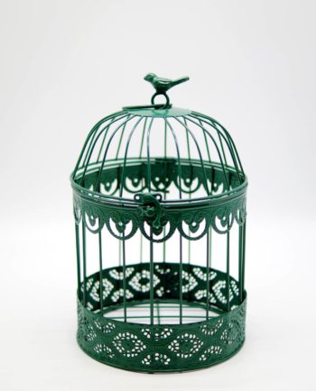 Birdcage Metallic Green Height 30 cm