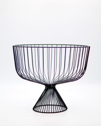 Bowl Metallic Black Stand Height 25 cm