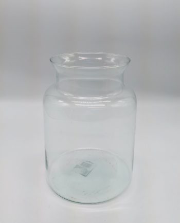 Glass vase made from recycled glass, eco friendly.