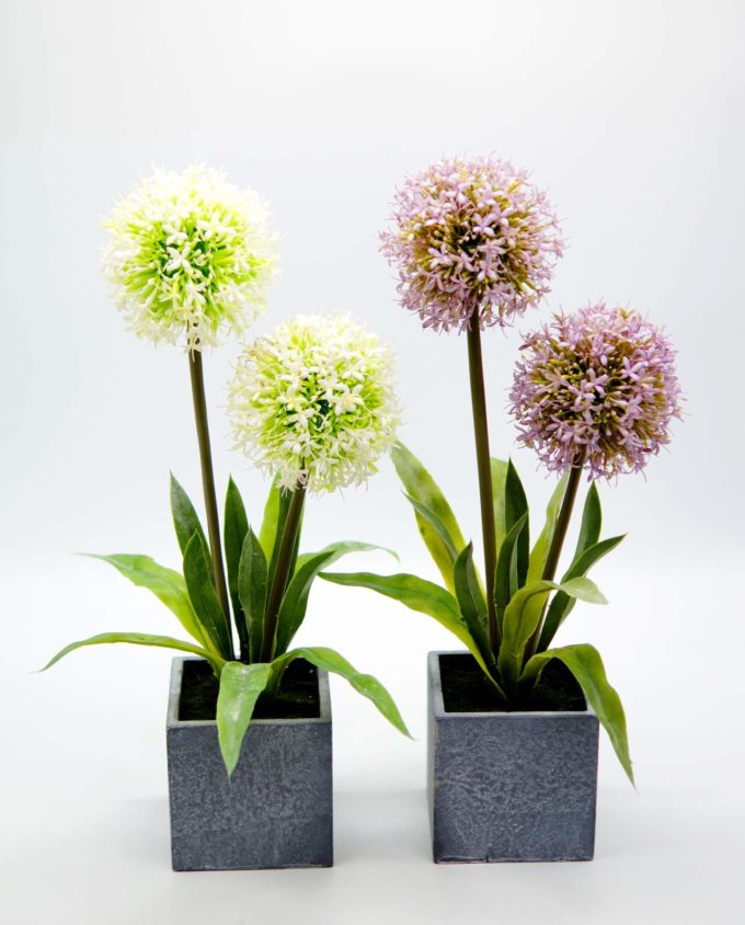 Artificial Flowers White in Pot Height 45 cm