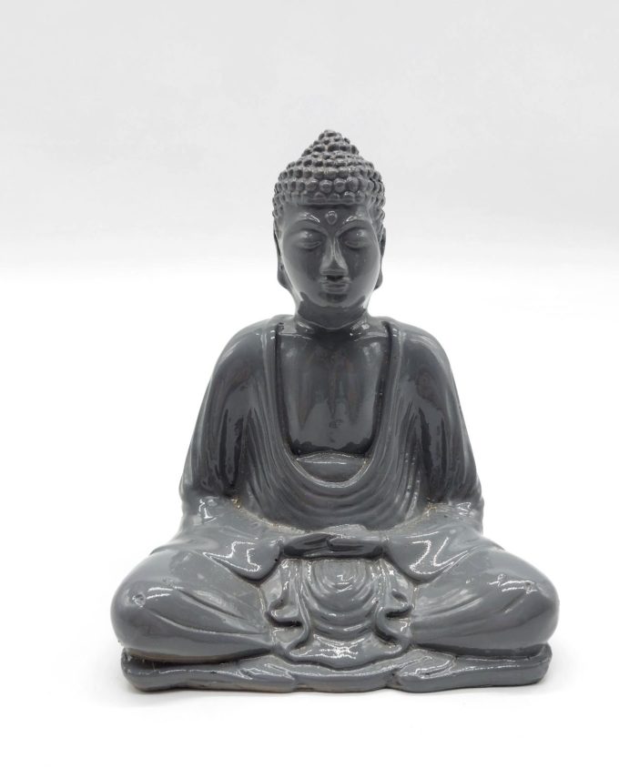 Buddha Resin Height 15cm Gray