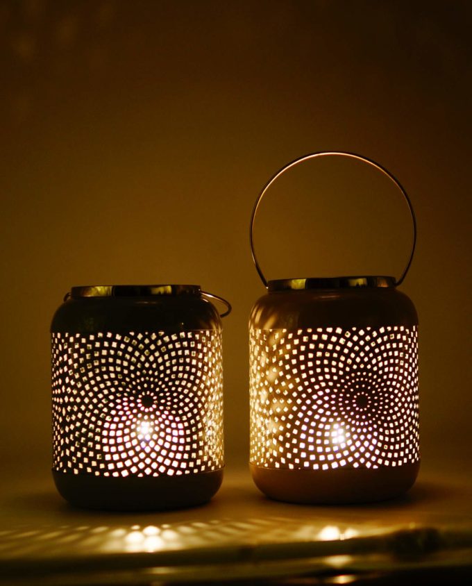 Lanterns Metal Pastel Color Height 19.50 cm