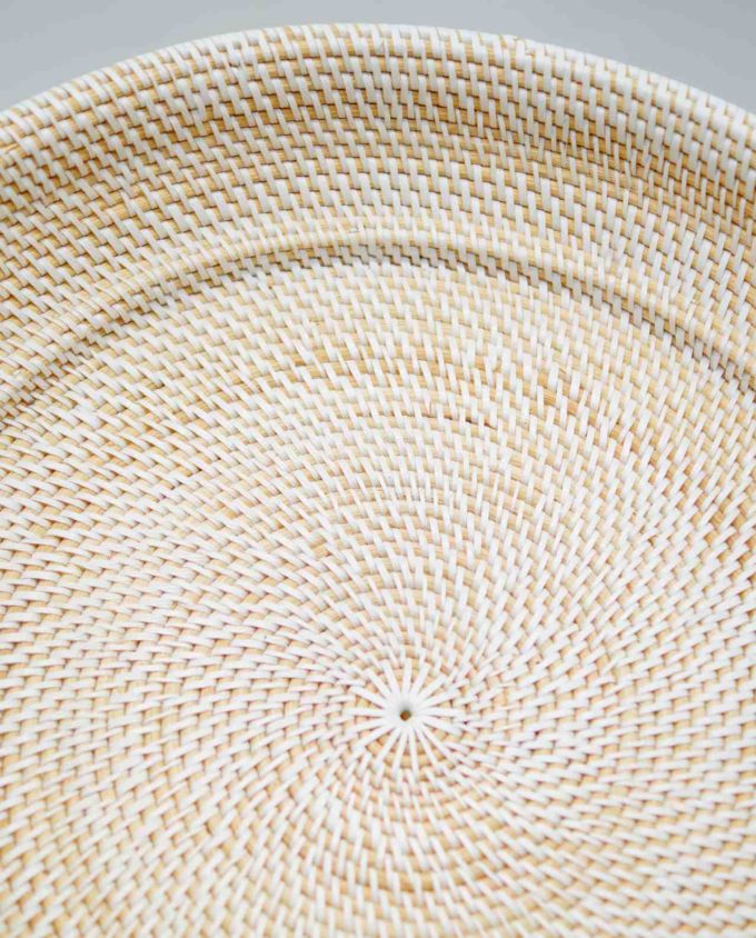 Bowl from Rattan white color, Dimension: height 10 cm, diameter 55 cm