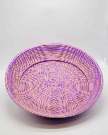 Bowl from Rattan lilac color, Dimension: height 10 cm, diameter 55 cm