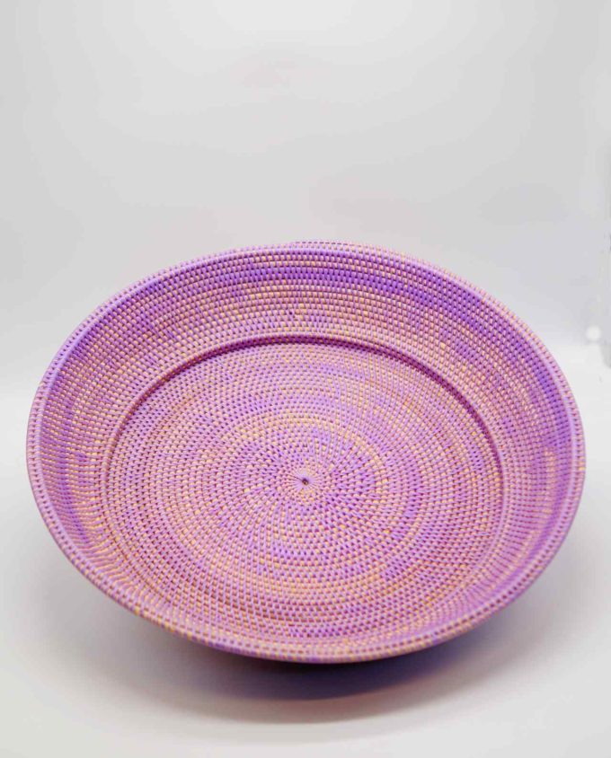 Bowl from Rattan lilac color, Dimension: height 10 cm, diameter 55 cm