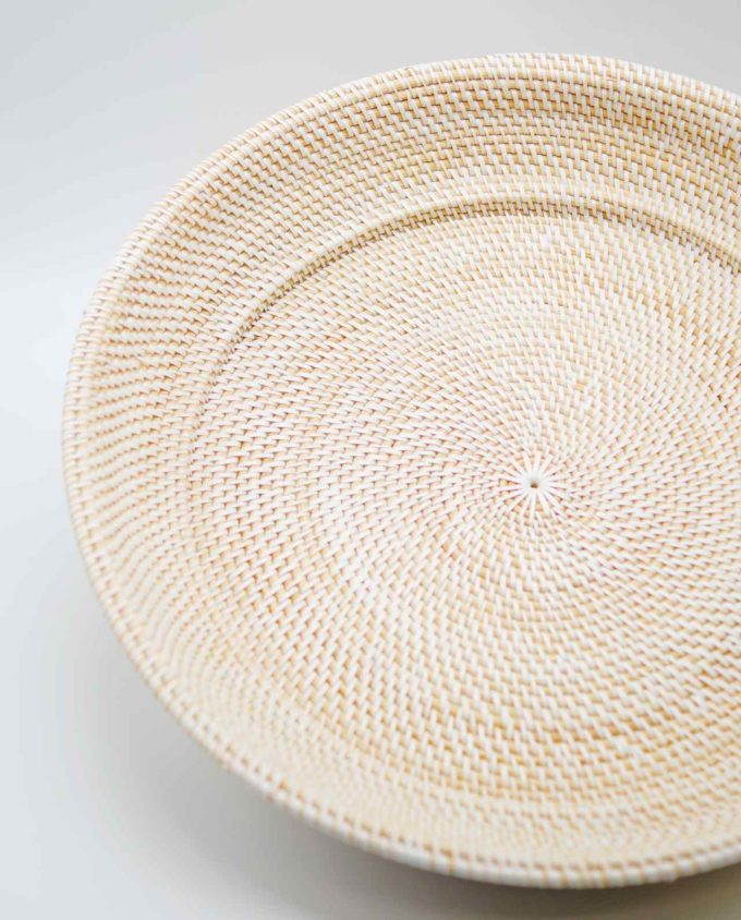 Bowl from Rattan white color, Dimension: height 10 cm, diameter 55 cm