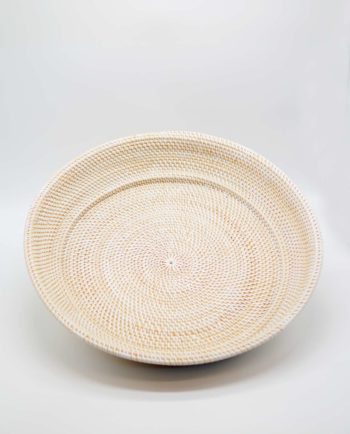 Bowl from Rattan white color, Dimension: height 10 cm, diameter 55 cm