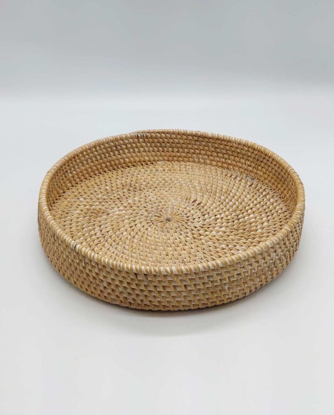 Platter Rattan White Wash Diameter 30 cm