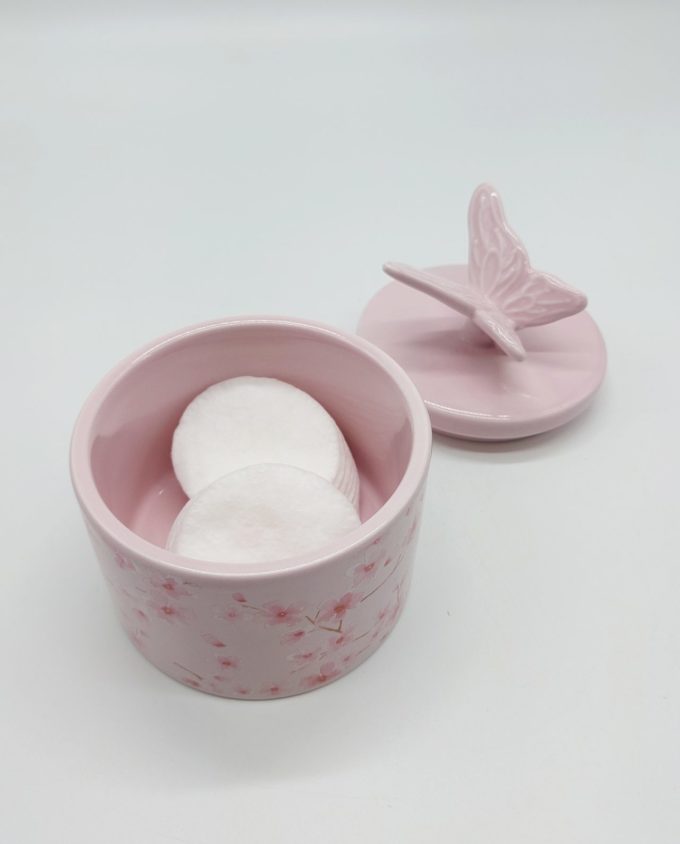 Jewelry Box Porcelain Pink Flowers Bird