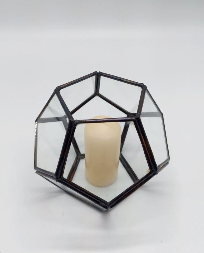 Lantern "Disco" Copper Antique Handmade Diameter 12 cm