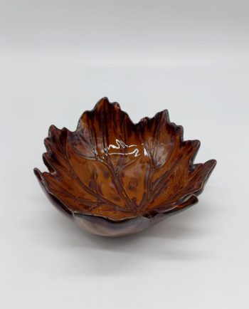 Bowl Porcelain Leaf Brown