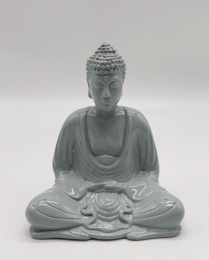 Buddha resin height 15cm light gray