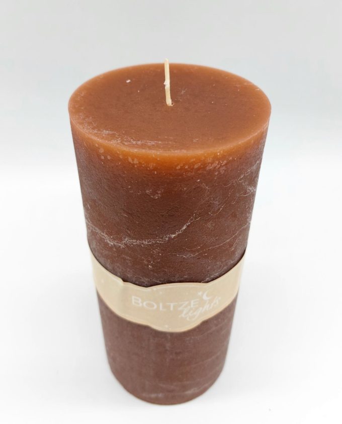 Candle Brown Pillar Height 20 cm Diameter 9 cm